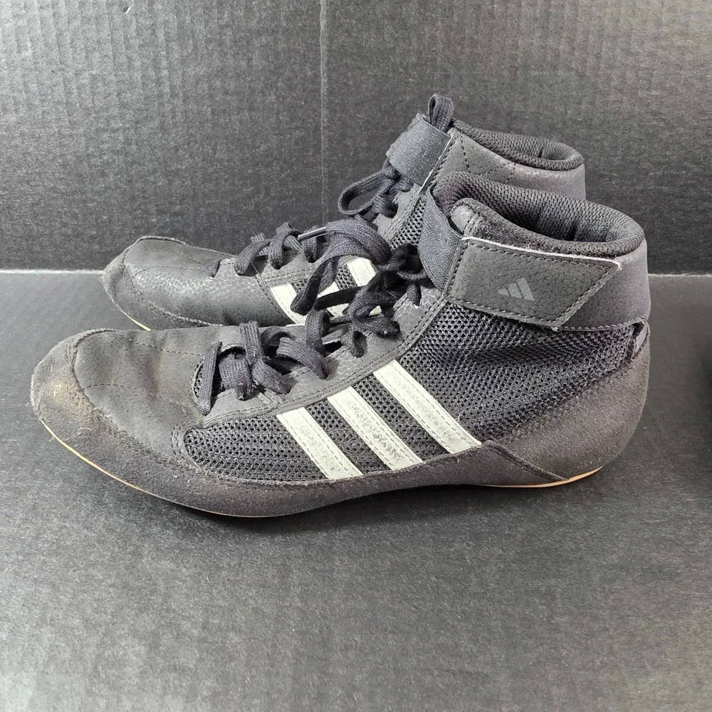 Adidas HVC Wrestling Shoes Mens 7 Black White Combat Grappling Training MMA